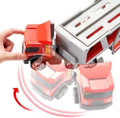 Mattel Matchbox Construction Hauler mit 1 Feuerwehrfahrzeug und 8 Zubehorteilen Самосвал для строительства спичечных коробков с 1 пожарной машиной и 8 аксессуарами