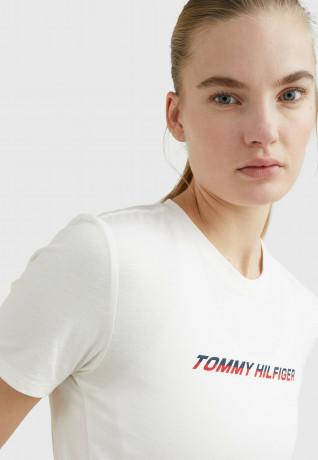 Tommy Hilfiger Print T-shirt ecru футболка с принтом экрю