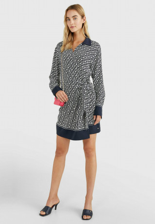 Tommy Hilfiger MONOGRAM PRINT Day dress monogram prep border ПРИНТ МОНОГРАММА Повседневное платье рамка для монограммы