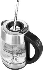 Emerio Emerio Wasserkocher Wasserkocher, Uberhitzungsschutz und Trockenkochschutz  Чайник Emerio, защита от перегрева и защита от выкипания.