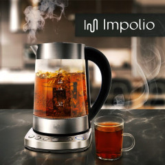 Impolio Impolio Wasser-/Teekocher Impolio Glas Wasserkocher mit Temperatureinstellung, Teesieb  Aufsatz  Прибор для приготовления чая и воды Impolio Стеклянный чайник Impolio с регулировкой температуры и ситечком для чая
