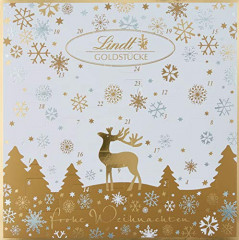 Lindt Goldstucke Adventskalender 2024 Адвент-календарь, 24 сладких сюрприза, 460 г, 3 штуки