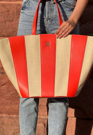 Tommy Hilfiger TRAVEL BEACH TOTE Tote bag deep orange mix TRAVEL BEACH TOTE Сумка-тоут темно-оранжевый микс