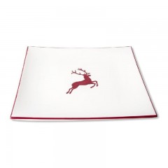 Gmundner Keramik Gmundner Keramik Bordeauxroter Hirsch Speiseteller 26x26x2,2 cm Тарелка обеденная Gmundner керамическая бордо из благородного оленя 26x26x2,2 см