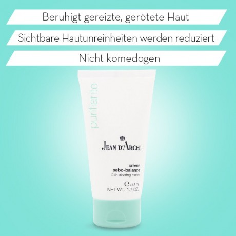 JEAN D'ARCEL creme sebo-balance  PURIFIANTE 24h Gesichtscreme Talgfluss wird vermindert  creme sebo-balance PURIFIANTE 24-часовой крем для лица уменьшает выделение кожного сала