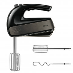 Black &amp; Decker Black  Decker Handmixer BXMX500E, 500 W, 5 Leistungsstufen + Turbo, Edelstahl-Schwarz  Ручной миксер Black Decker BXMX500E, 500 Вт, 5 уровней мощности + турбо, нержавеющая сталь, черный