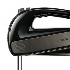 Black &amp; Decker Black  Decker Handmixer BXMX500E, 500 W, 5 Leistungsstufen + Turbo, Edelstahl-Schwarz  Ручной миксер Black Decker BXMX500E, 500 Вт, 5 уровней мощности + турбо, нержавеющая сталь, черный