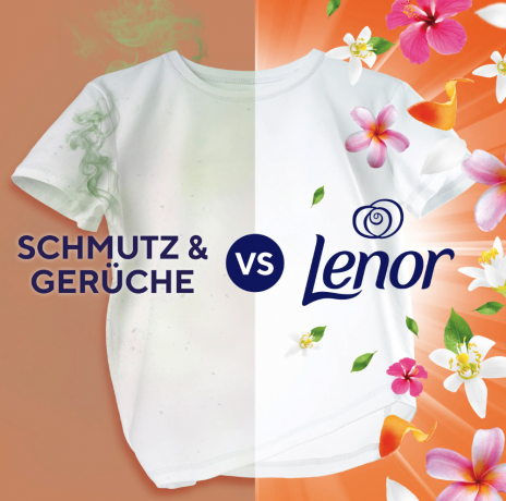 Lenor Orangenblute & Pfirsich Universal Waschmittel pods, Капсулы для стирки с роматом Цветущего дерева апельсина и персика, 15 загрузок