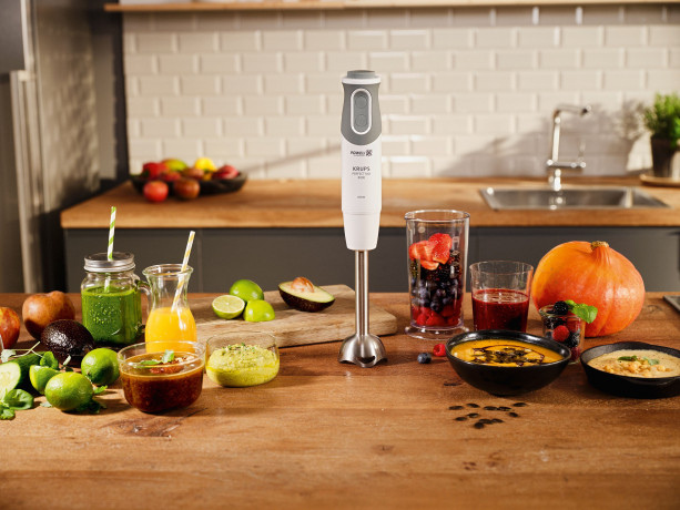 Krups Krups Stabmixer HZ64B1 Perfect Mix 8000, 800 W, 20 Geschwindigkeiten, 4 Powelix Klingen, Edelstahlmixstab, Messbecher  Ручной блендер Krups HZ64B1 Perfect Mix 8000, 800 Вт, 20 скоростей, 4 лезвия Powelix, палочка для смешивания из нержавеющей стали,