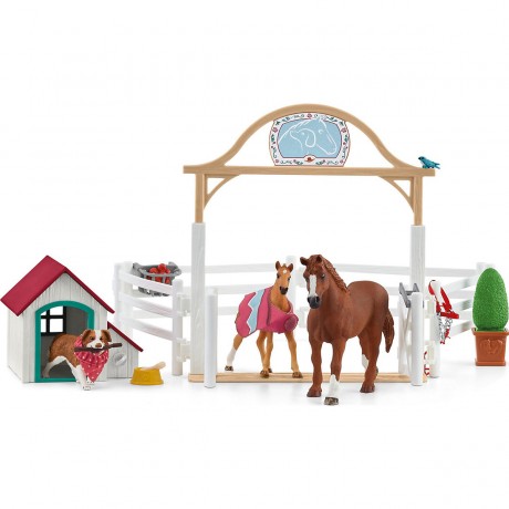 Schleich Schleich Horse Club 42458 Horse Club Hannahs Gastpferde mit Hundin Ruby Schleich Horse Club 42458 Horse Club Приглашенные лошади Ханны с собакой Руби