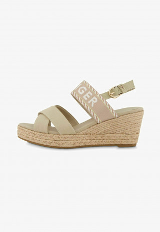 Tommy Hilfiger Wedge sandals sandalwood босоножки на танкетке сандаловое дерево