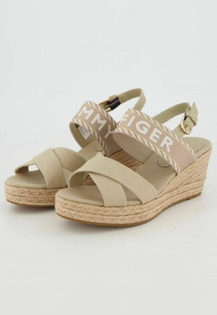 Tommy Hilfiger Wedge sandals sandalwood босоножки на танкетке сандаловое дерево