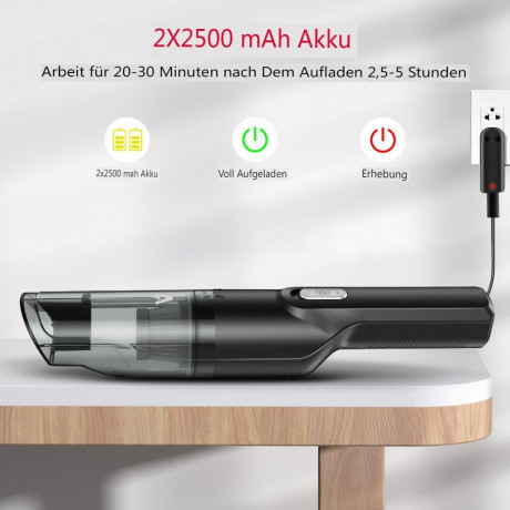 AUDEW AUDEW Akku-Handstaubsauger, 100W Kabellos Handstaubsauger 3900PA mit 1 HEPA-Filter fur Auto, Haus  Беспроводной ручной пылесос AUDEW, беспроводной ручной пылесос мощностью 100 Вт 3900PA с 1 HEPA-фильтром для автомобиля и дома