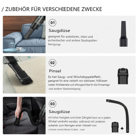 AUDEW AUDEW Akku-Handstaubsauger, 100W Kabellos Handstaubsauger 3900PA mit 1 HEPA-Filter fur Auto, Haus  Беспроводной ручной пылесос AUDEW, беспроводной ручной пылесос мощностью 100 Вт 3900PA с 1 HEPA-фильтром для автомобиля и дома