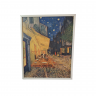 Репродукция Ван Гога "Ночная терраса кафе" винтажная в белой деревянной раме, 33,5 x 27,5 см, Германия, 1980-90гг.