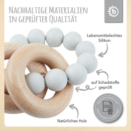 bieco Greifling Holz Natur mit Silikon Kugeln Baby Beissring Greifring Zahnen Beissringe Игрушка-захват из натурального дерева с силиконовыми шариками детский прорезыватель для зубов прорезыватель для зубов прорезыватель для зубов
