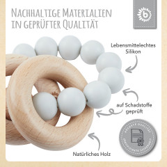 bieco Greifling Holz Natur mit Silikon Kugeln Baby Beissring Greifring Zahnen Beissringe Игрушка-захват из натурального дерева с силиконовыми шариками детский прорезыватель для зубов прорезыватель для зубов прорезыватель для зубов