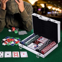HOMCOM Pokerkoffer mit 200 Chips Покерный кейс на 200 фишек