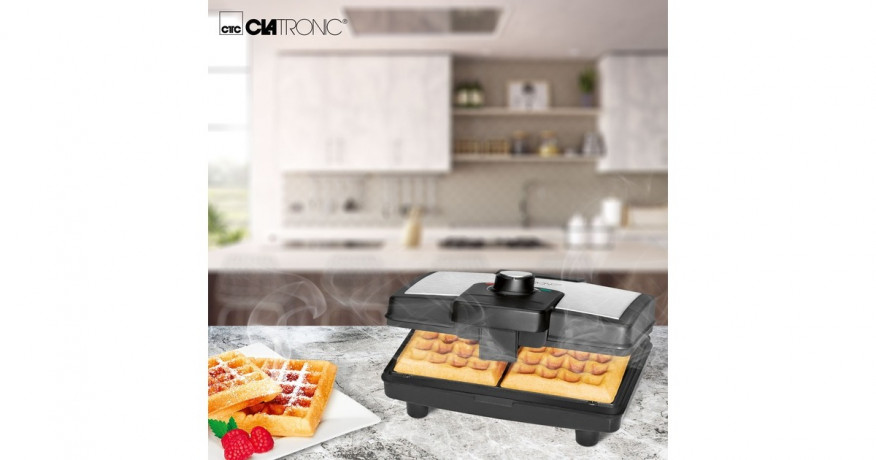 Clatronic Clatronic Waffelautomat WA 3606, Waffeleisen schwarz/edelstahl, 800 Watt schwarz/edelstahl Вафельница Clatronic WA 3606, вафельница черная/нержавеющая сталь, 800 Вт