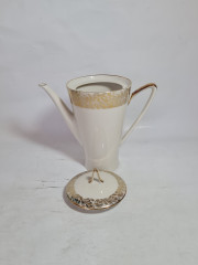 Набор для чая винтажный Johann Seltmann Vahenstrauß Bavaria / 56er с золотым узором, чайник, молочник, сахарница, фарфор, Германия, 1960-70гг.