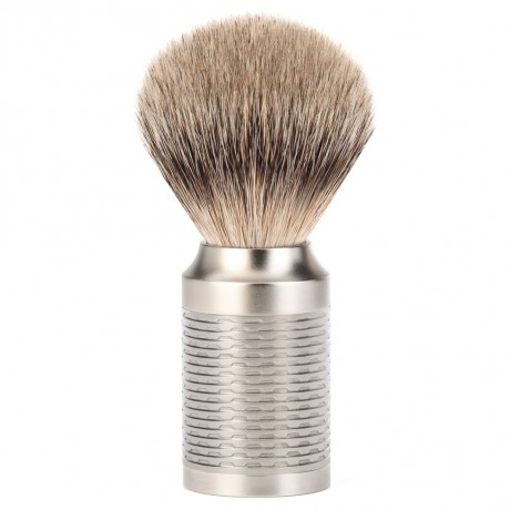 Muhle Rocca Rasierpinsel Silberspitz, Griff Edelstahl  Помазок Rocca с серебряным наконечником, ручка из нержавеющей стали