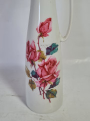 Ваза винтажная Royal KMP Bavaria с изображением букета роз, с ручкой, фарфор, 25.5 см, Германия, 1960-70гг.