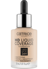 Catrice Make-up HD Liquid Coverage Foundation, Катрис Тональный крем для лица 24 часа, 010 Light Beige, 30 мл