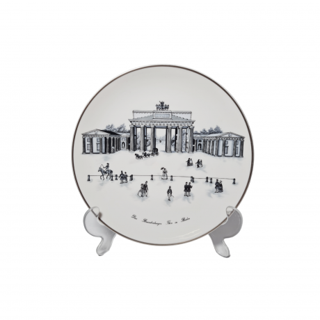KPM Декоративная фарфоровая тарелка "Бранденбургские ворота", 19,5 см, Германия, 1960-70гг.