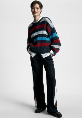 Tommy Hilfiger STRIPE CABLE CREW NECK  Jumper multicolored stp ПОЛОСКА CABLE CREW NECK Джемперы разноцветный стп