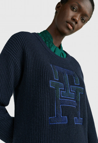 Tommy Hilfiger RELAXED FIT MONOGRAM  Jumper dress desert sky RELAXED FIT MONOGRAM Платье-джемпер небо пустыни