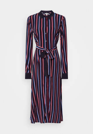 Tommy Hilfiger STRIPE MIDI DRESS Shirt dress mini pop ПЛАТЬЕ МИДИ В ПОЛОСКУ Платье-рубашка мини поп