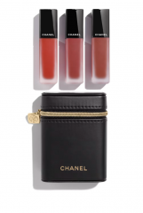 CHANEL SET Rouge Allure Liquid Velvet, НАБОР из 3ех жидких помад в черной сумочке с зеркалом, ультрастойкая до 12 часов, ограниченная серия, Коллекция осень/зима 2024, 3шт х 6мл