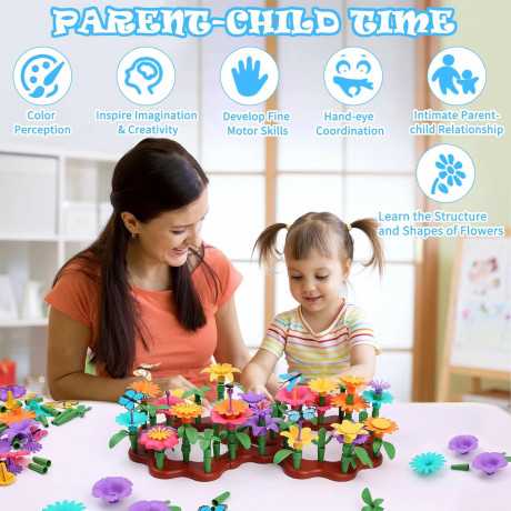 Cyiecw 224 Pieces Flower Garden, Набор из 224 элементов для цветочного сада, с сумкой для хранения