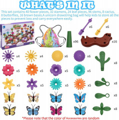 Cyiecw 224 Pieces Flower Garden, Набор из 224 элементов для цветочного сада, с сумкой для хранения