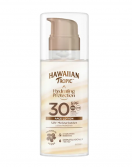 Hawaiian Tropic Hydrating Protection Face Lotion LSF 30 50ml, Увлажняющий солнцезащитный лосьон для лица SPF 30, нежный тропический аромат, 50мл