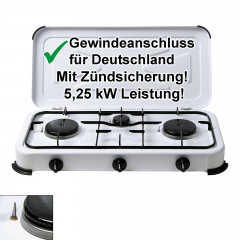 BlueCraft BlueCraft Gaskocher, 3-flammig Campingkocher Gasherd mit Zundsicherung  Газовая плита BlueCraft, 3 пламени походная газовая плита с предохранителем зажигания