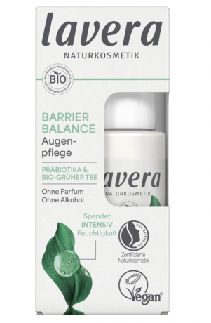 lavera Barrier Balance Augenpflege Уход за кожей вокруг глаз с пребиотиками и органическим зеленым чаем для чувствительной кожи вокруг глаз, 15мл