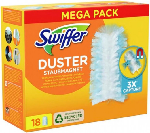 Swiffer  Staubmagnet Nachfullpack 18 St, Свиффер Сменные салфетки-насадки для магнитной щетки, 18 штук
