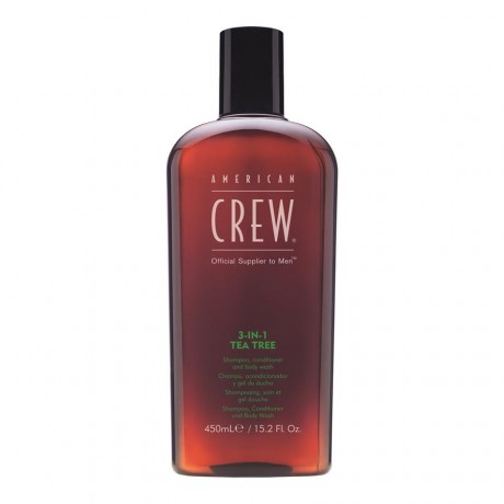 American Crew (Американ Крю) Hair & Body 3 in 1 Tea Tree Shampoo Шампунь для мужчин, Conditioner Кондиционер для волос & Body Wash, 450 мл