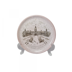 J.B. Rombach Karlsruhe Декоративная тарелка с изображением дворца Карлсруэ, 18 X 2 см, Германия, 1960-70гг.