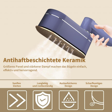 EUARY EUARY Reise-Dampfbugeleisen Reise Bugeleisen Mini Kabellos Dampfbugeleisen Klein 1200W 120ML, LED Display 20s Quick Heating Iron Steamer fur Zuhause und Unterwegs Grau Дорожный паровой утюг EUARY Дорожный утюг Мини-беспроводной паровой утюг Маленьки