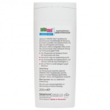 sebamed Unreine Haut Hautklarendes Gesichtswasser  Нечистая кожа Очищающий тоник для лица