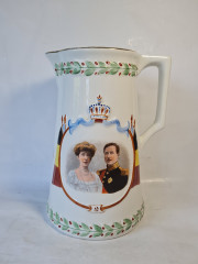 Кувшин винтажный Imprele&amp;Royal с портретом бельгийской королевской четы, керамика, 27 x 20 см, Германия, 1960-70гг.