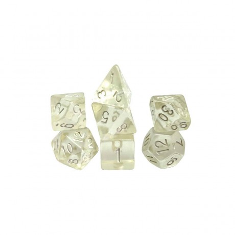 dice4friends 7-teiliges RPG Wurfelset Transparent: Crystal Набор игральных костей RPG из 7 предметов Прозрачный: Кристалл