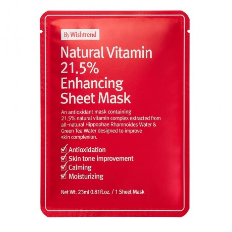 By Wishtrend Natural Vitamin C21,5% Enhancing Sheet Mask  Натуральная тканевая маска с витамином C21,5%
