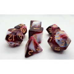 dice4friends 7-tlg. RPG Wurfelset: Racing Red\/White 7 шт. Набор игральных костей RPG: красный/белый гоночный