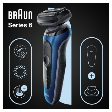 Braun Elektrischer Rasierer fur Manner quot;Series 6 60-B1200squot; in Blau Электробритва мужская "Series 6 60-B1200s" в синем