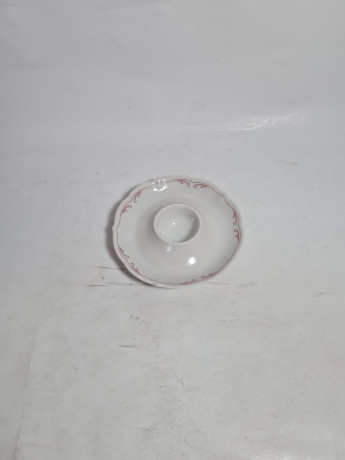 Подставка для яиц винтажная Bavaria, бело-красный декор, фарфор, 12 см, Германия, 1960-70гг.