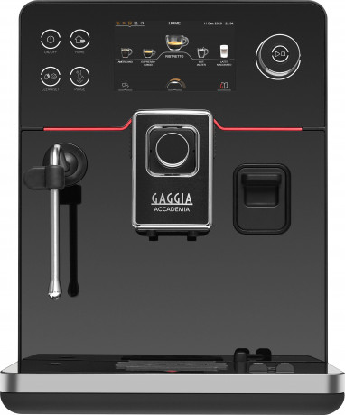 Gaggia Gaggia Kaffeevollautomat Accademia, hochwertige schwarze Glasfront  Полностью автоматическая кофемашина Gaggia Accademia, передняя панель из высококачественного черного стекла