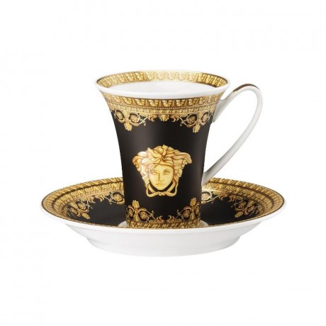 Rosenthal meets Versace Rosenthal Versace I love Baroque - Nero Espresso-/Mokkatasse 0,09 L mit Untertasse 2-tlg. Rosenthal Versace I love Baroque - Чашка Nero для эспрессо/мокко 0,09 л с блюдцем 2 шт.